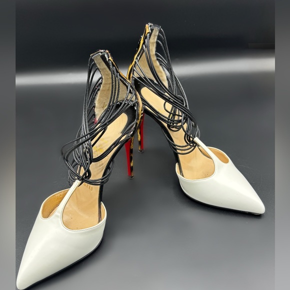 Christian Louboutin Confusa 100 White Leopard Heels 36